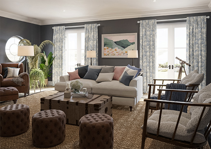 Maui, Indigo - Made to Measure Curtains - Image 8